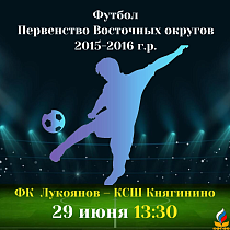 Первенство Восточных Округов НО среди юношей 2015-2016 г.р.